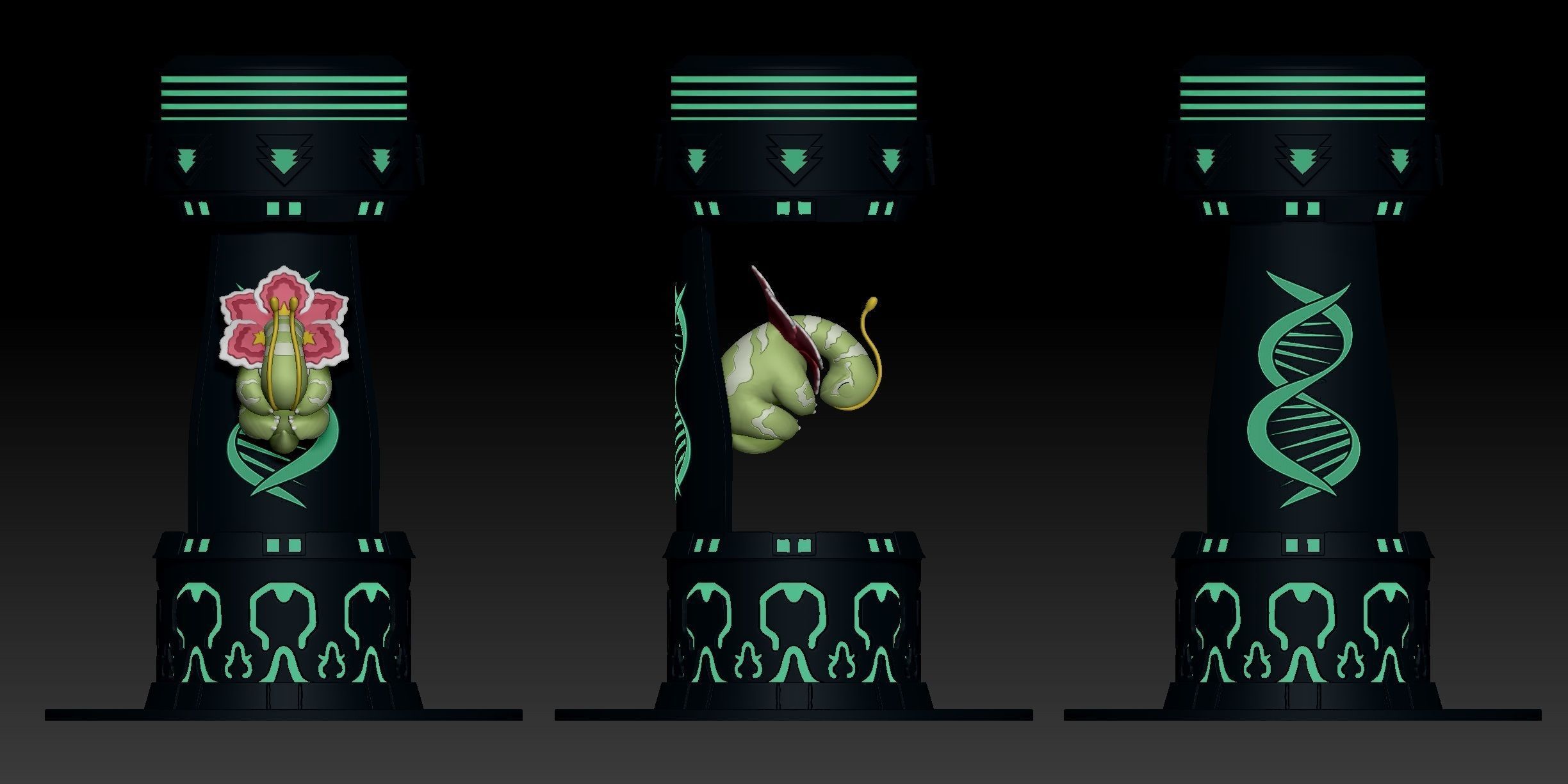 Pokemon Meganium Clone 3D print model_2