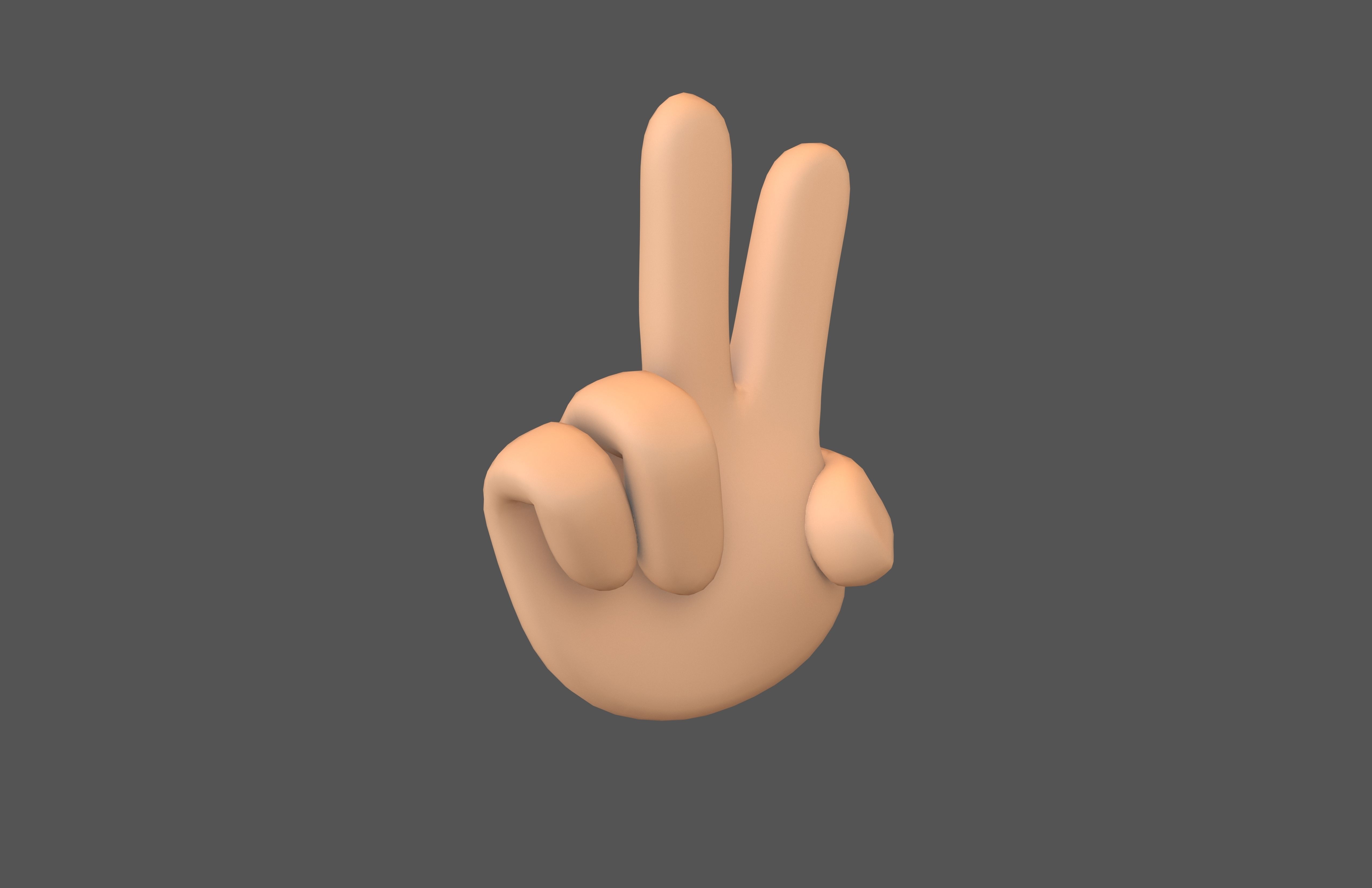 Two Finger Up Hand v1 003 Low-poly 3D model_1