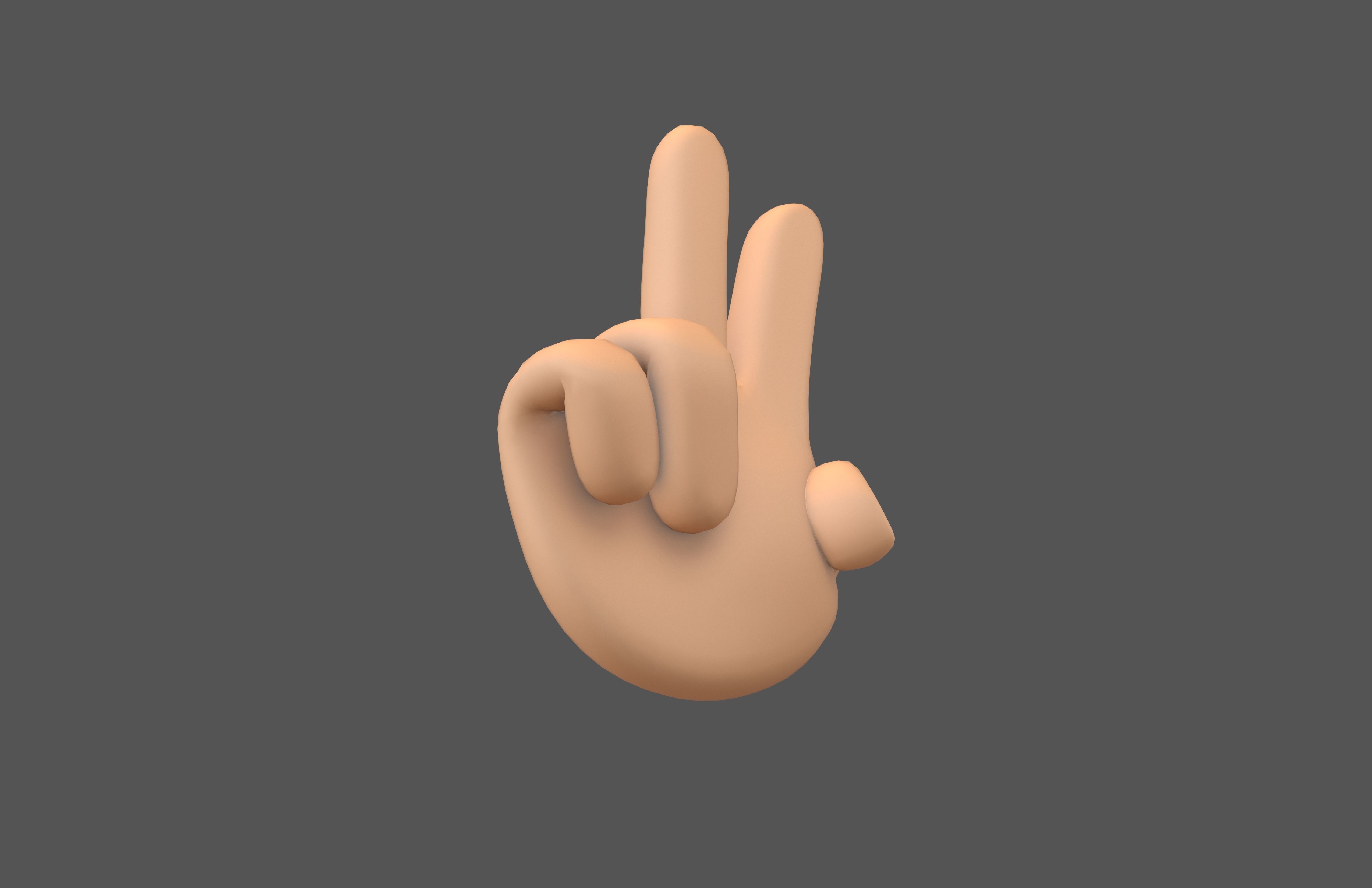 Two Finger Up Hand v1 003 Low-poly 3D model_3