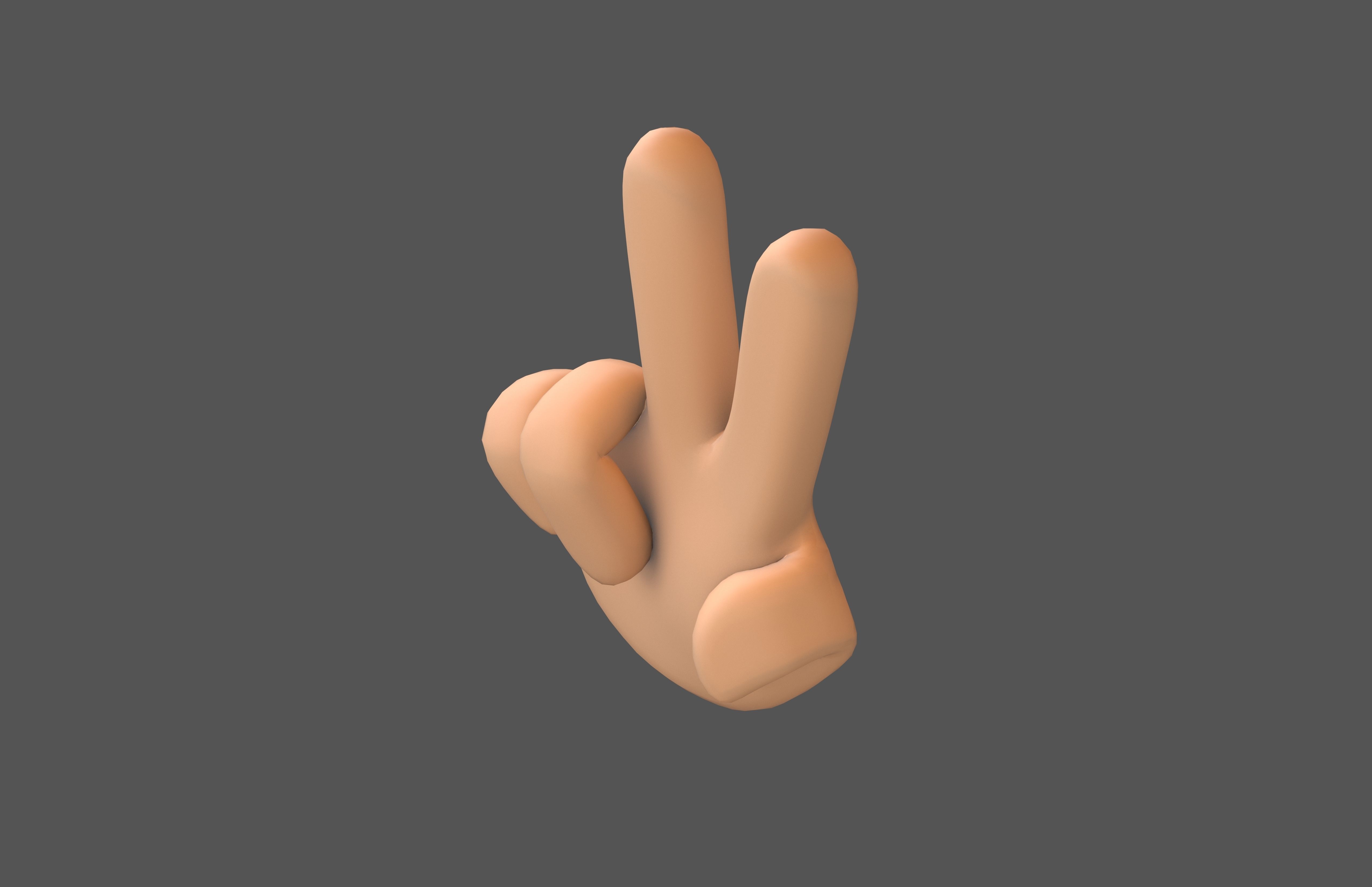 Two Finger Up Hand v1 003 Low-poly 3D model_2