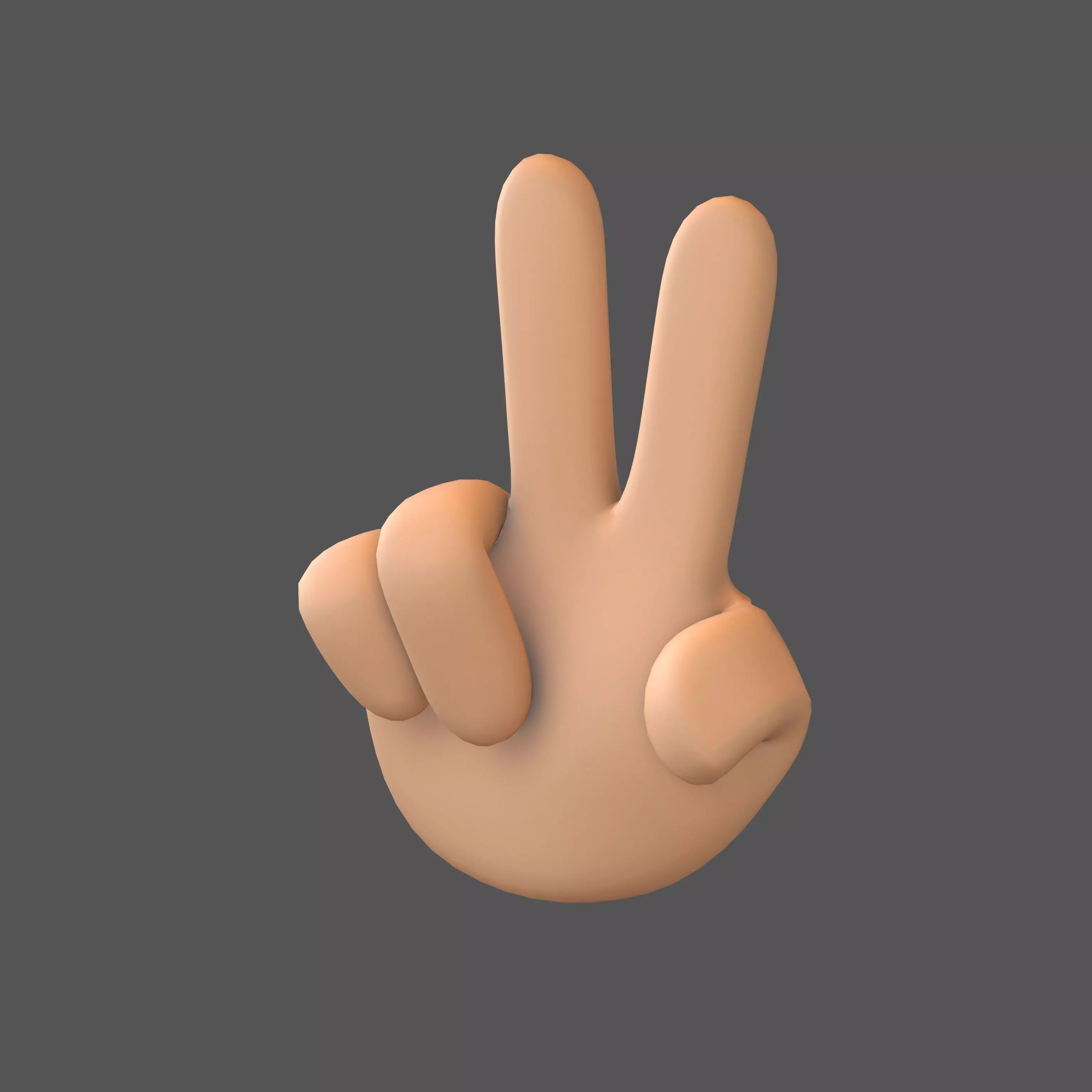 Two Finger Up Hand v1 003 Low-poly 3D model_0