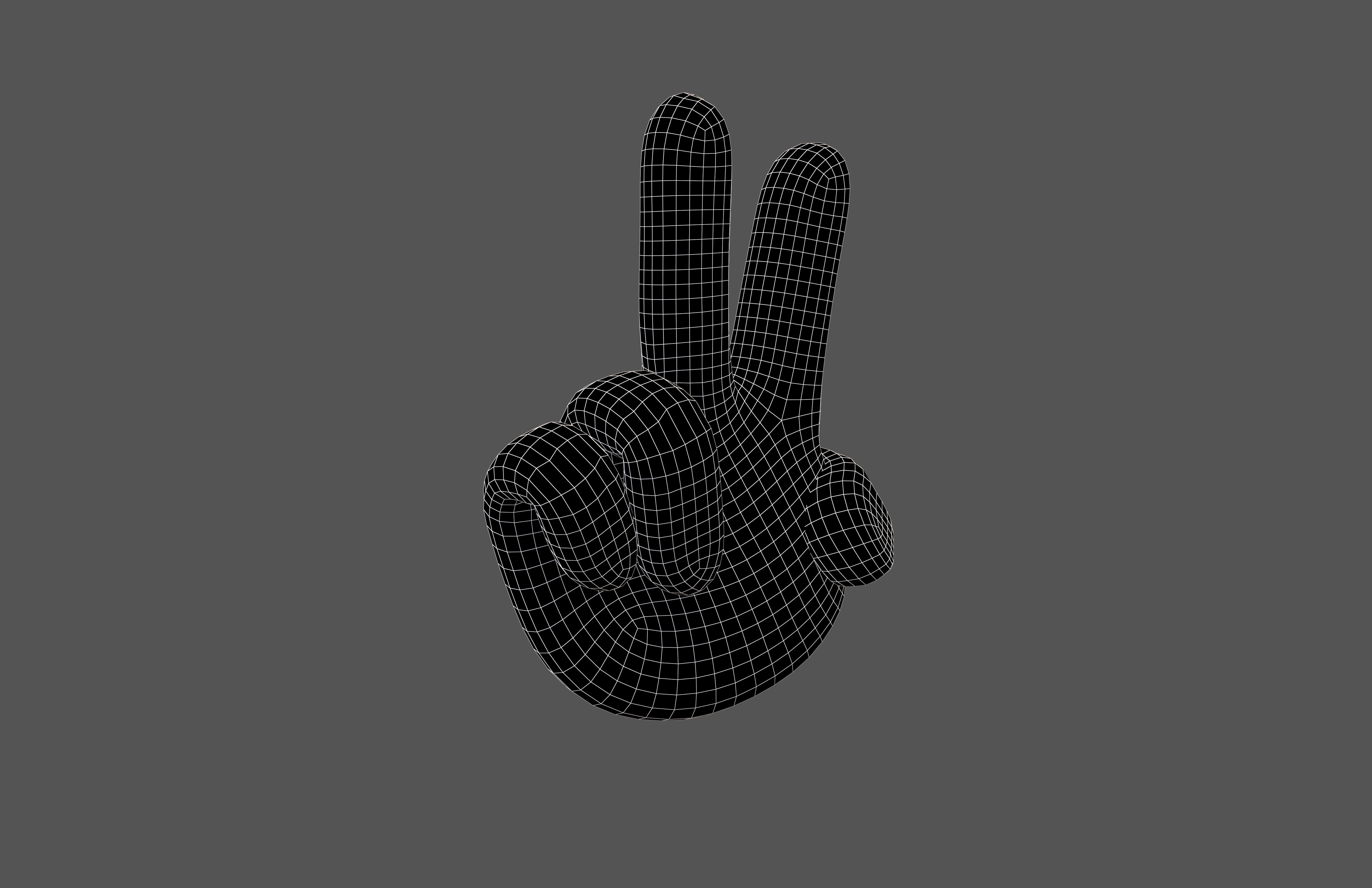 Two Finger Up Hand v1 005 Low-poly 3D model_6