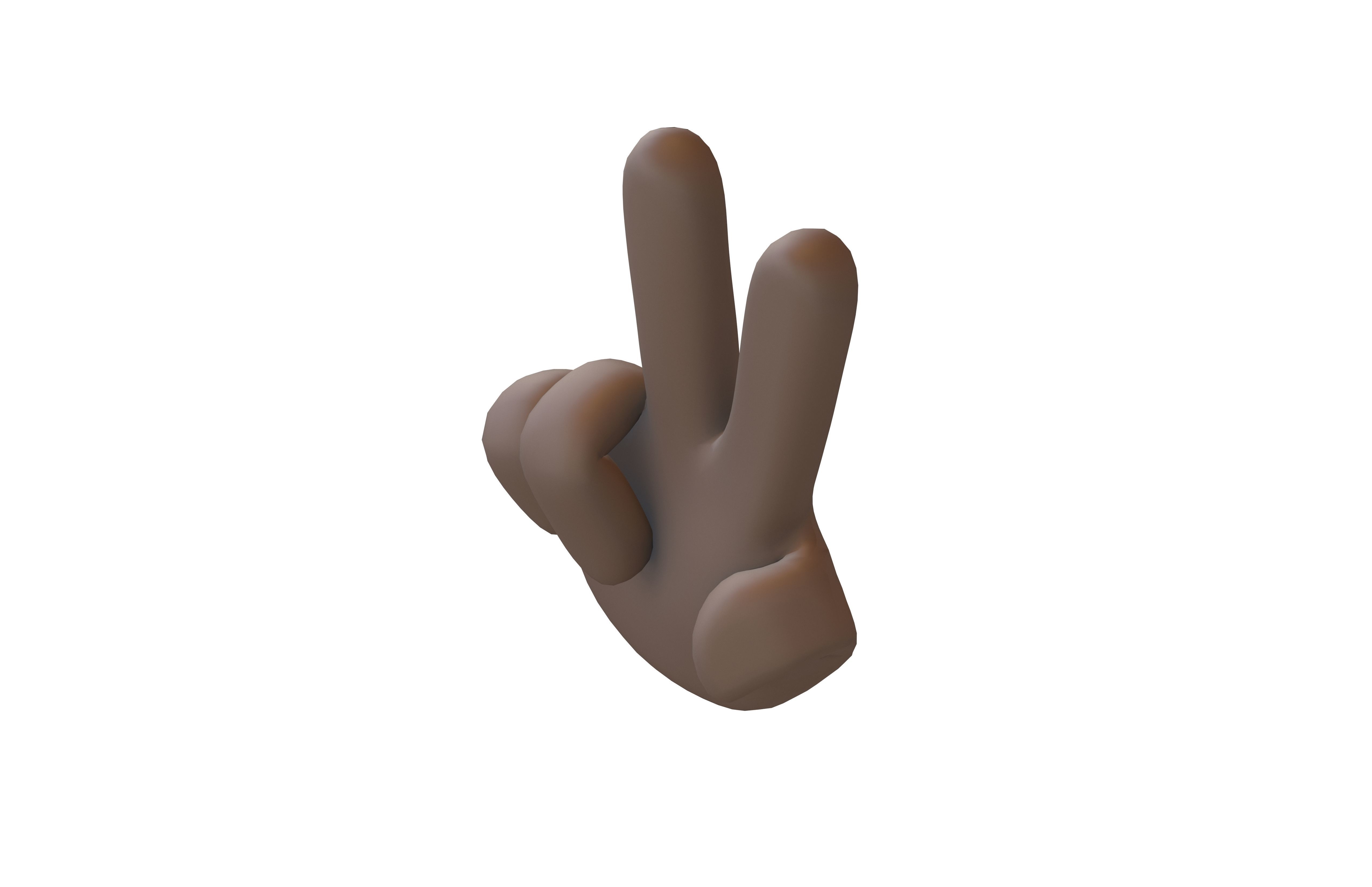 Two Finger Up Hand v1 005 Low-poly 3D model_2