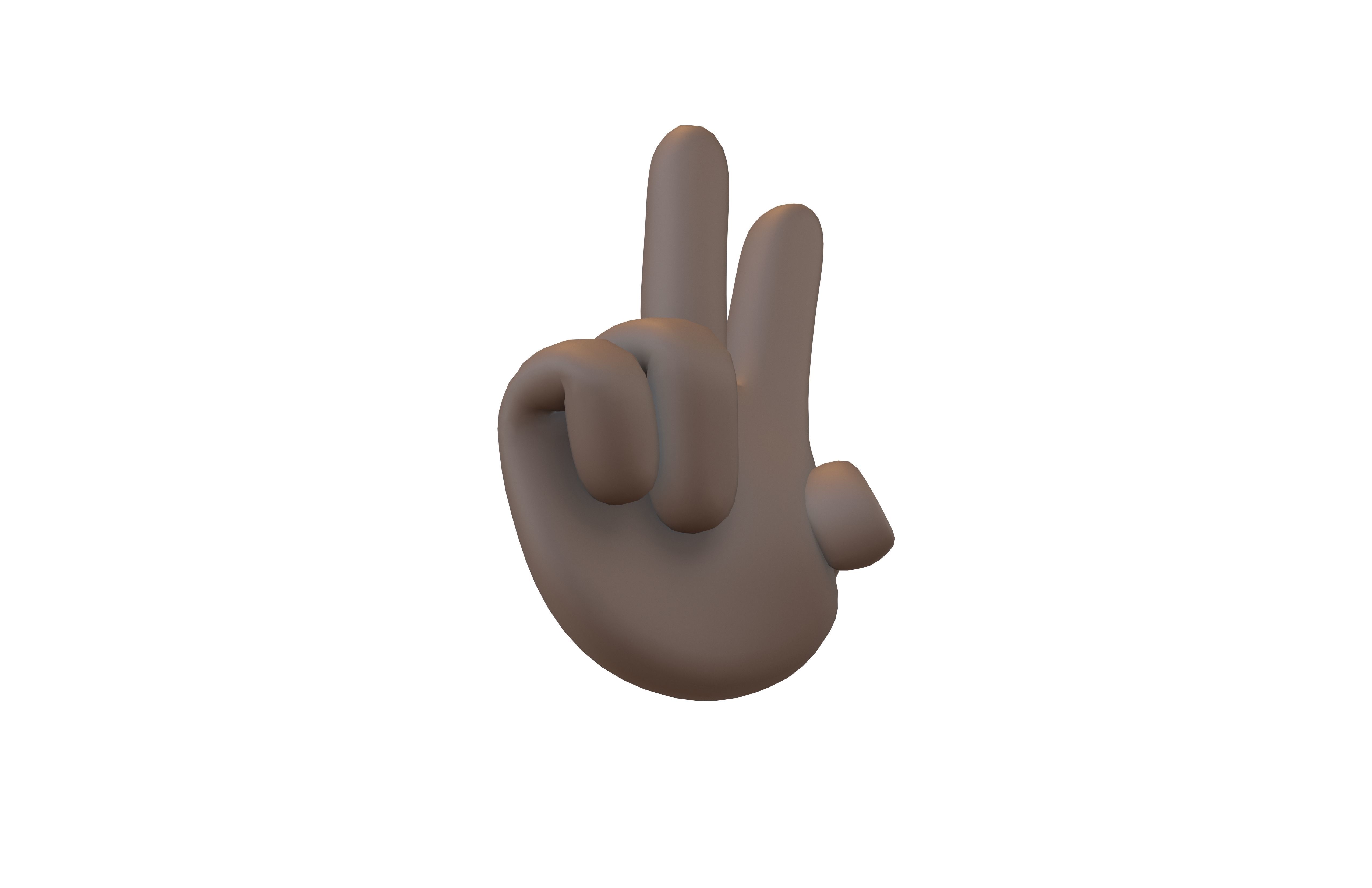 Two Finger Up Hand v1 005 Low-poly 3D model_3