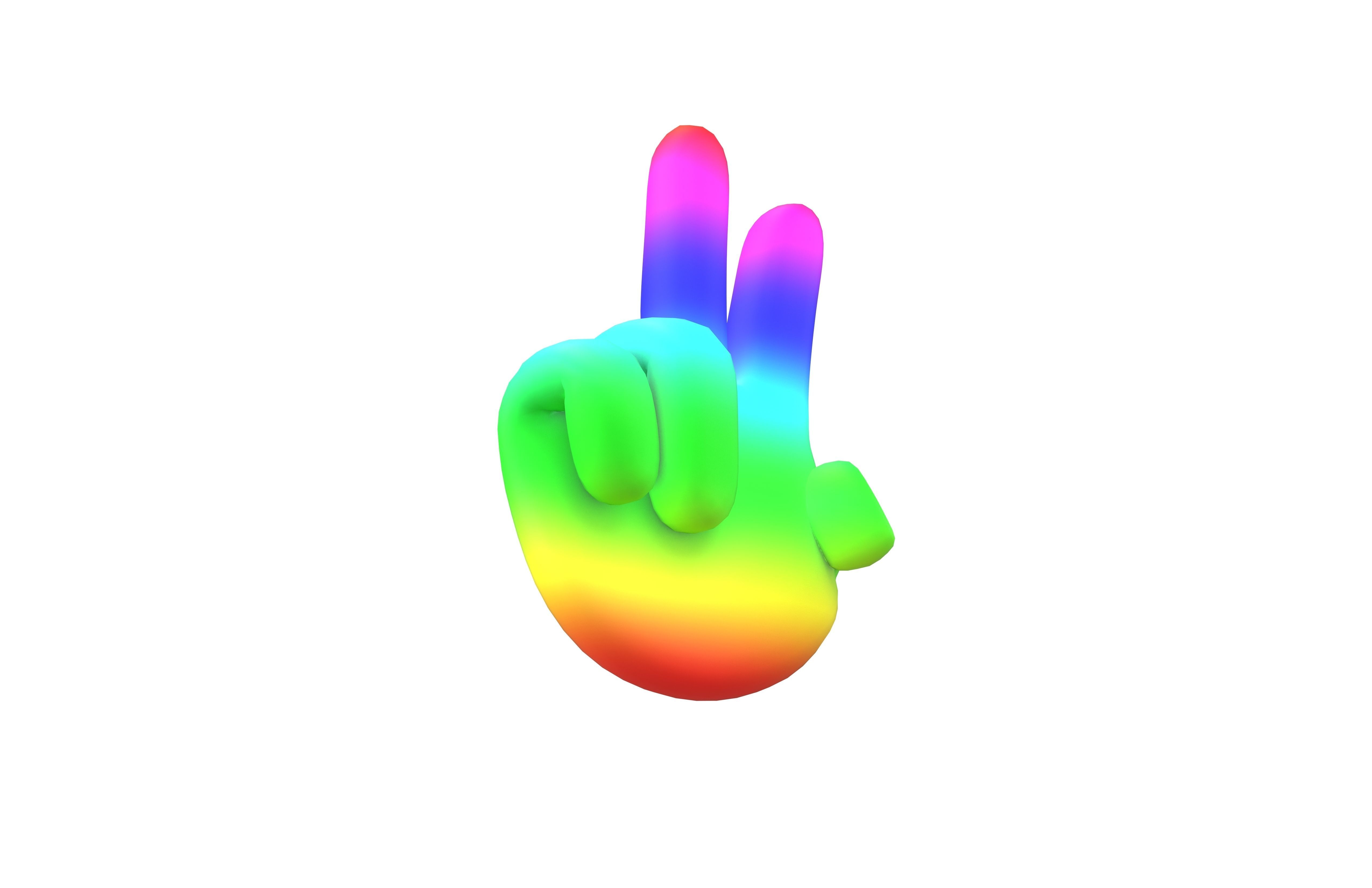 Two Finger Up Hand v1 007 Low-poly 3D model_3