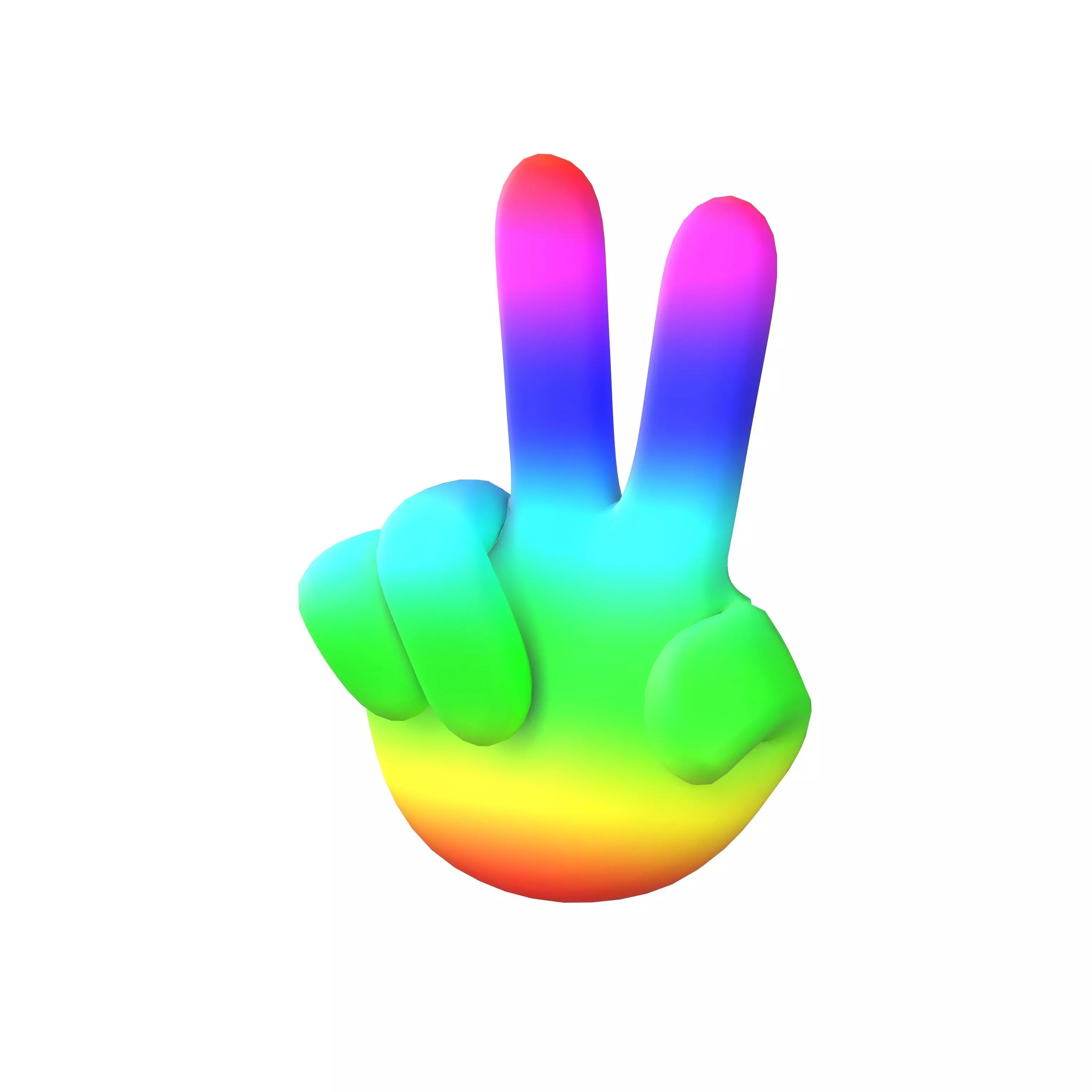 Two Finger Up Hand v1 007 Low-poly 3D model_0