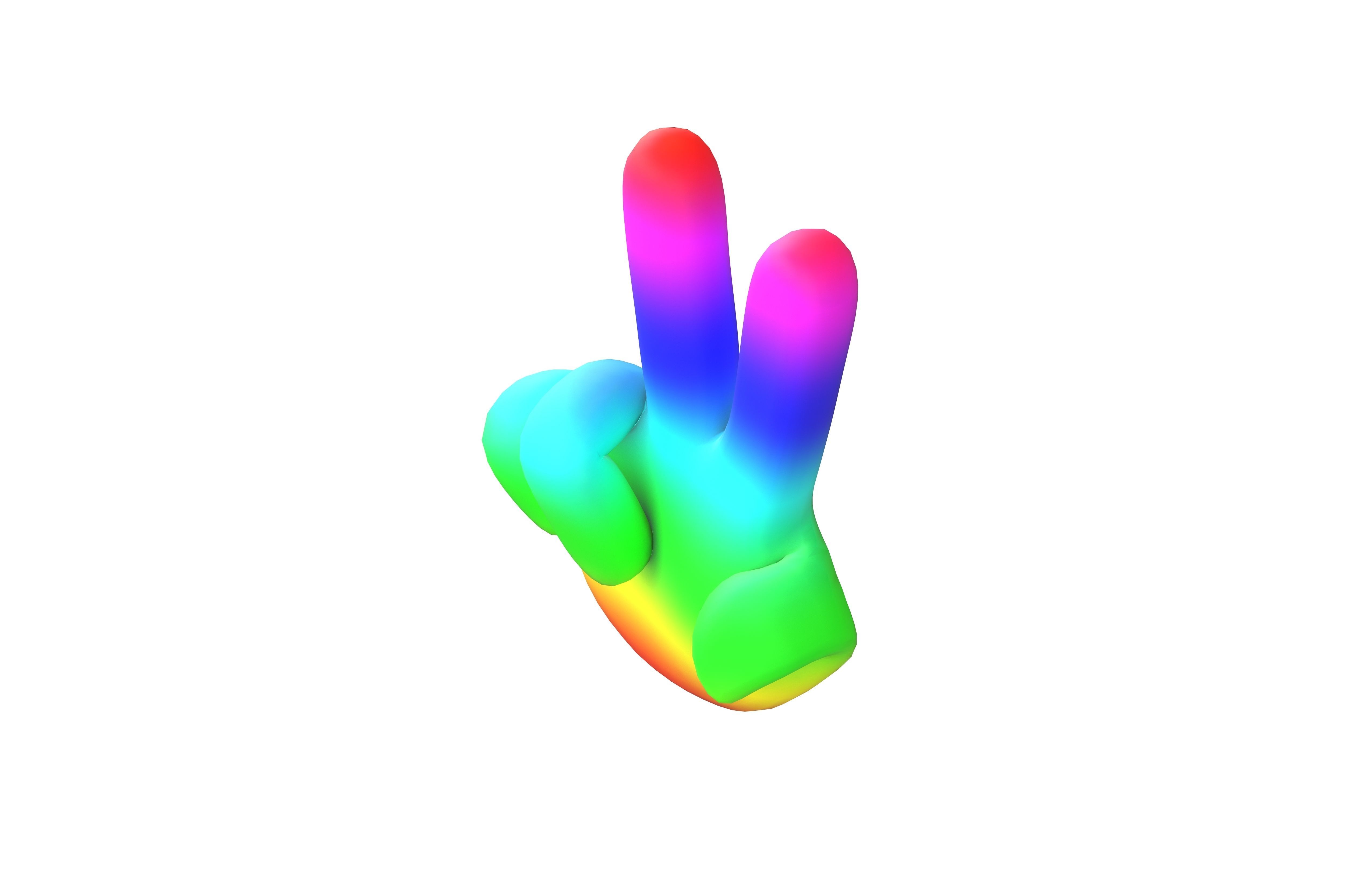 Two Finger Up Hand v1 007 Low-poly 3D model_2