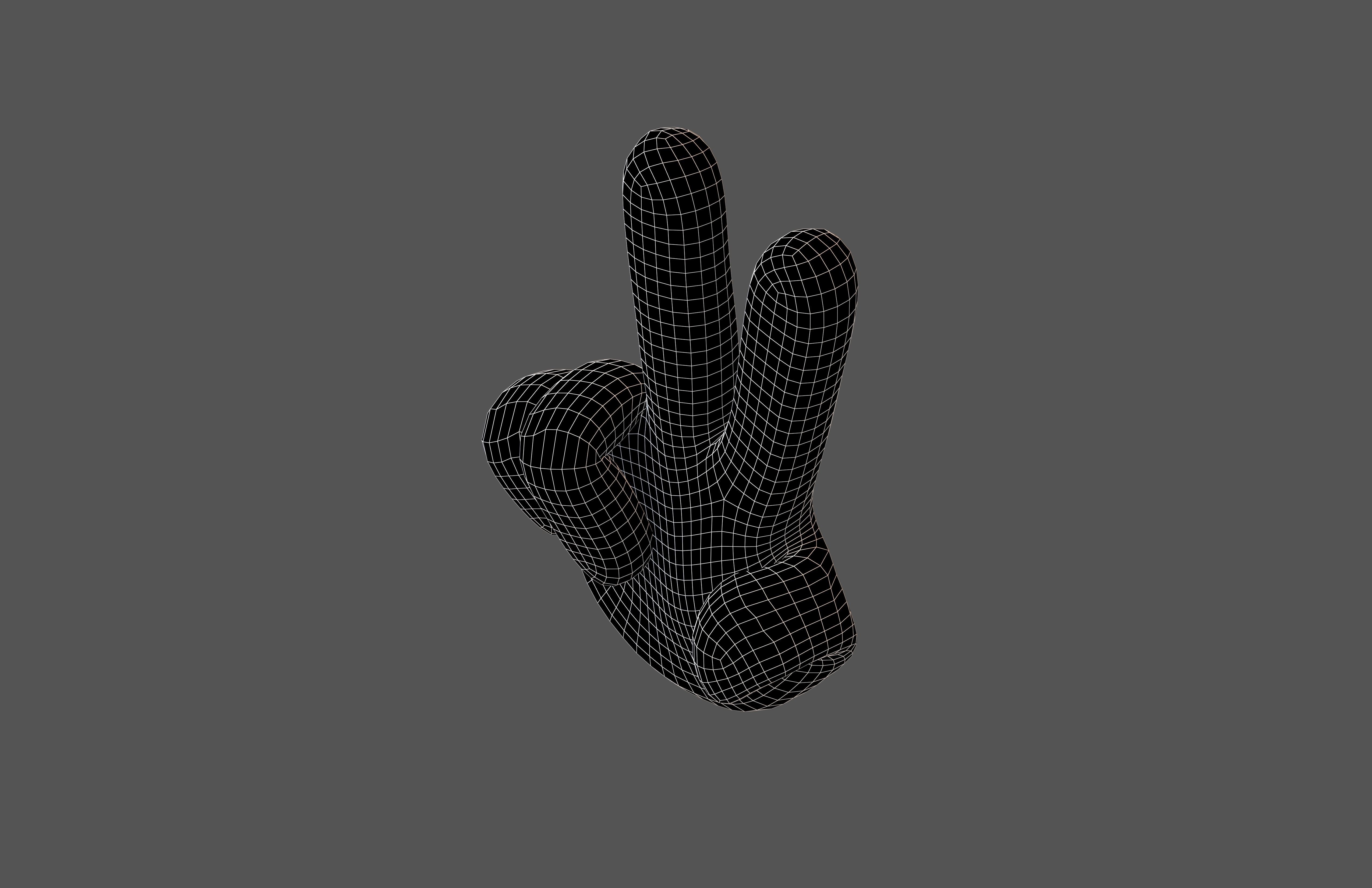 Two Finger Up Hand v1 007 Low-poly 3D model_5