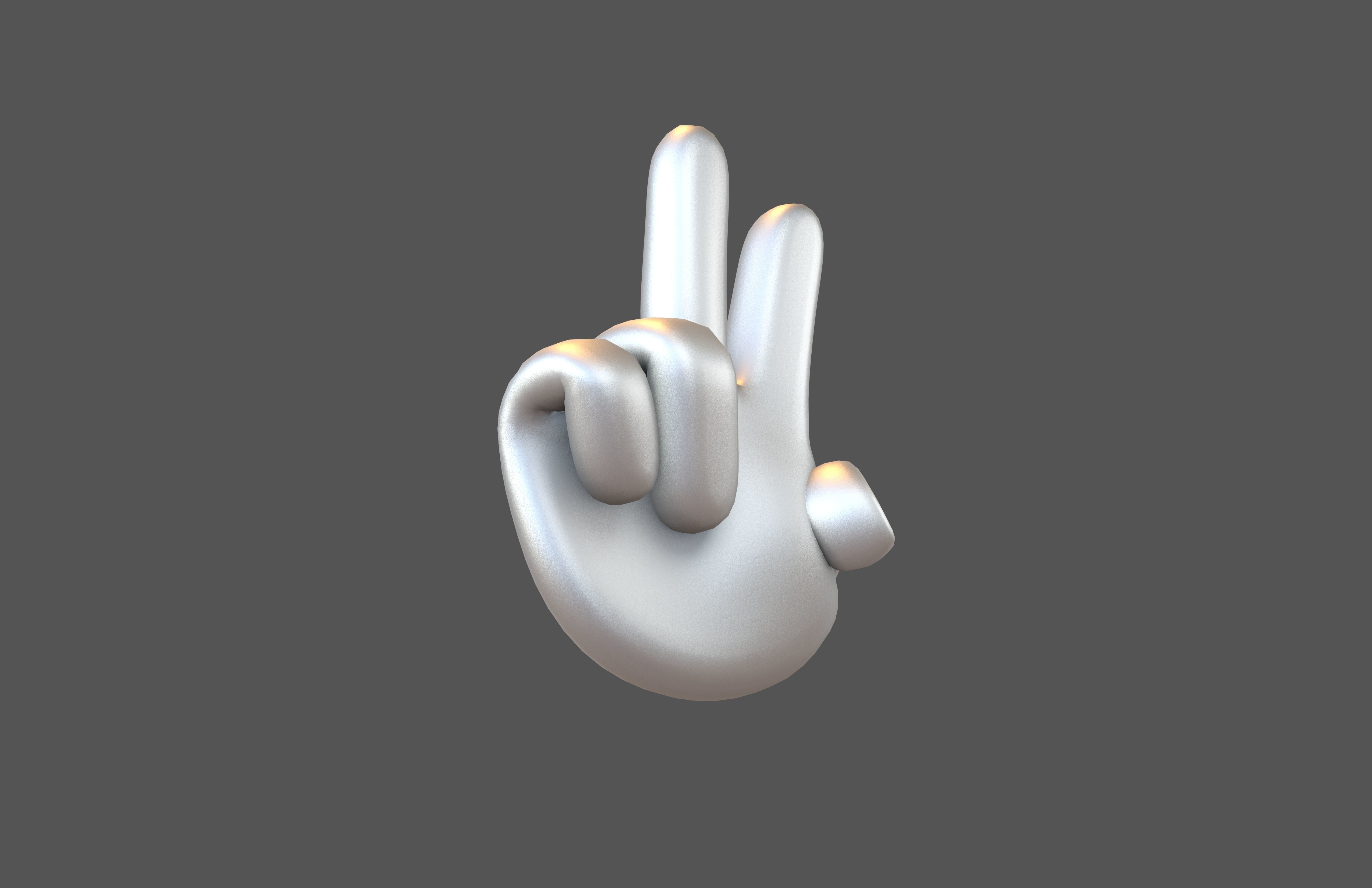 Two Finger Up Hand v1 009 Low-poly 3D model_1