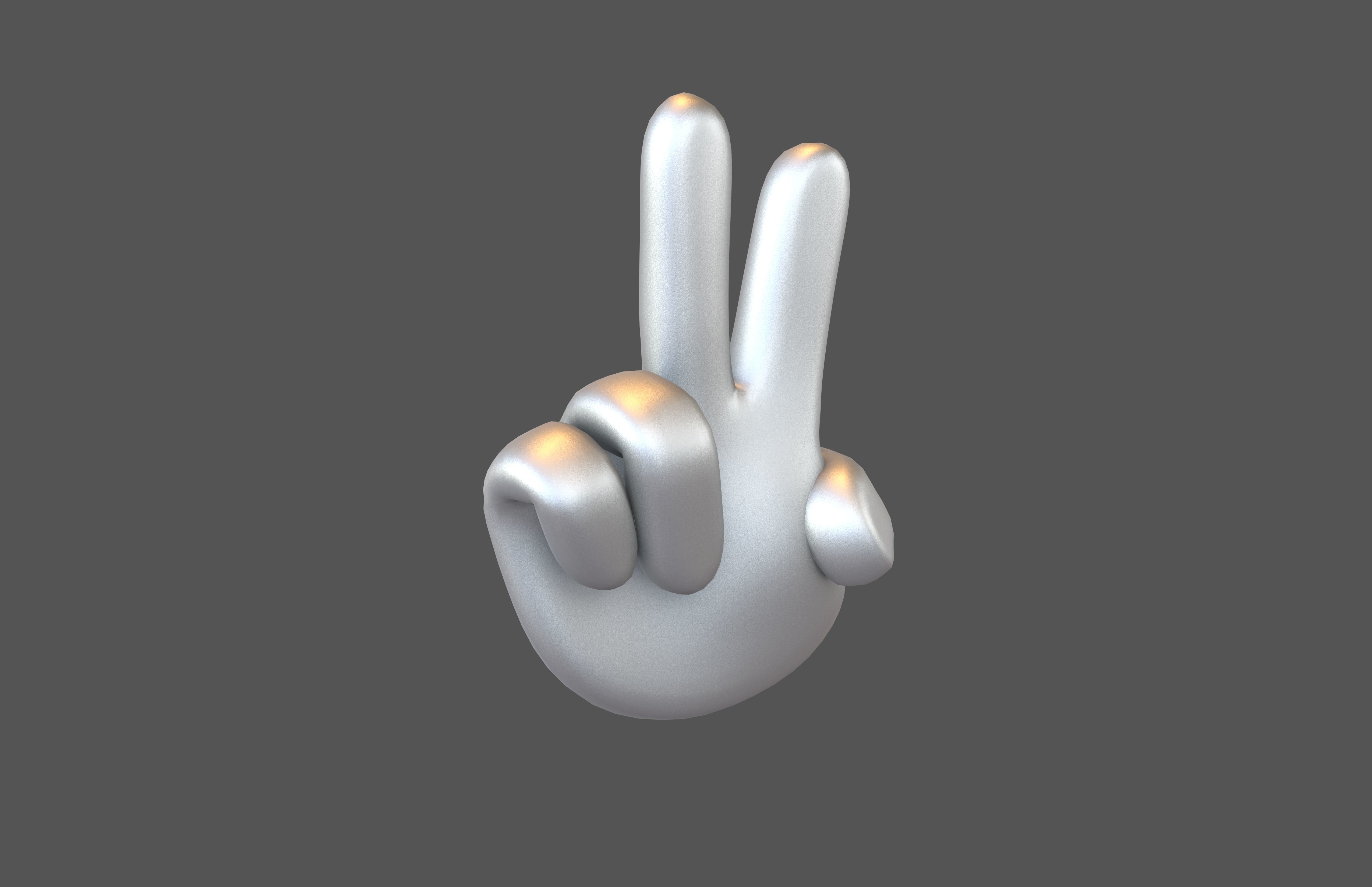 Two Finger Up Hand v1 009 Low-poly 3D model_2