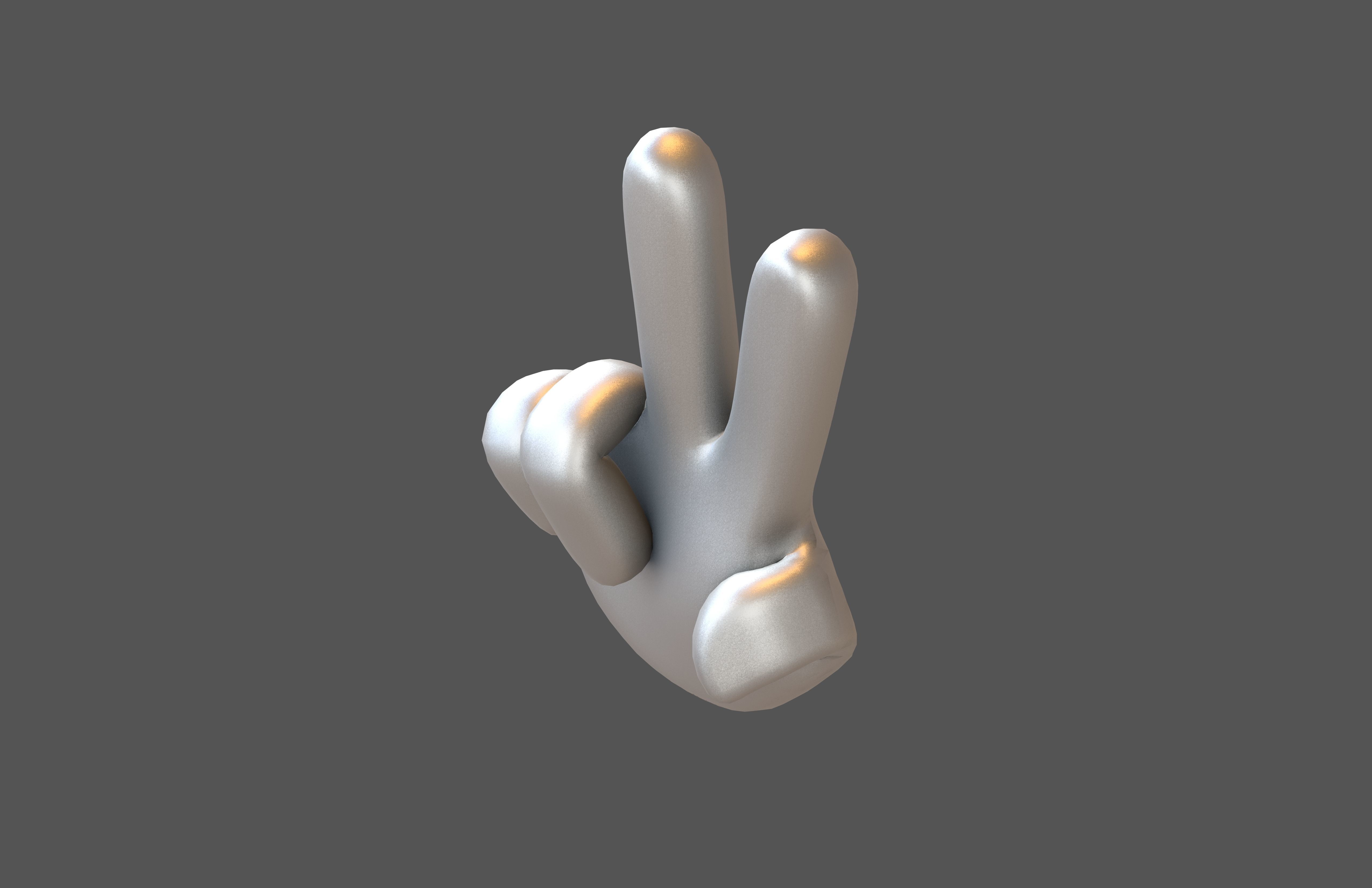 Two Finger Up Hand v1 009 Low-poly 3D model_3