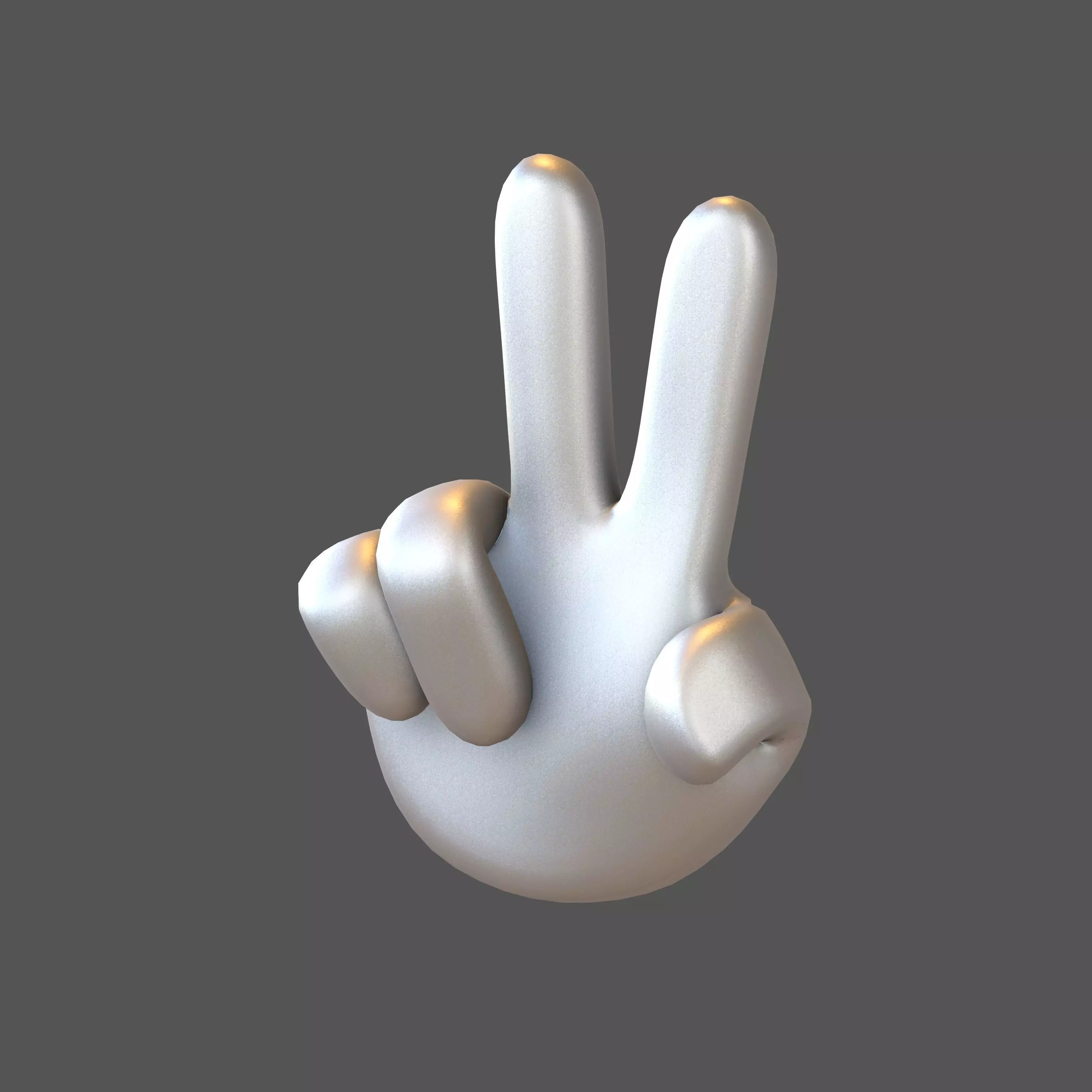 Two Finger Up Hand v1 009 Low-poly 3D model_0