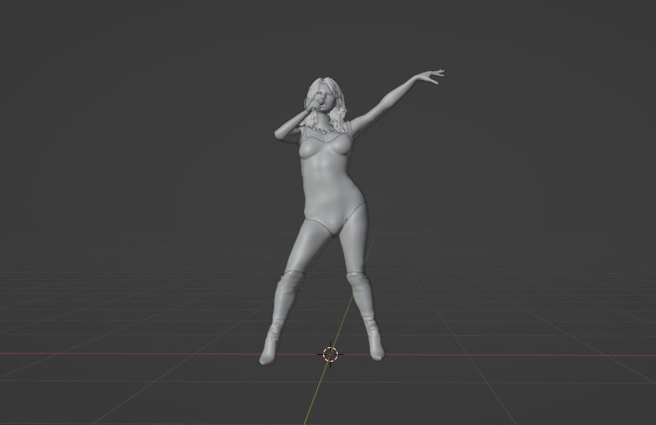 Singing laidy 3D model 3D model_21