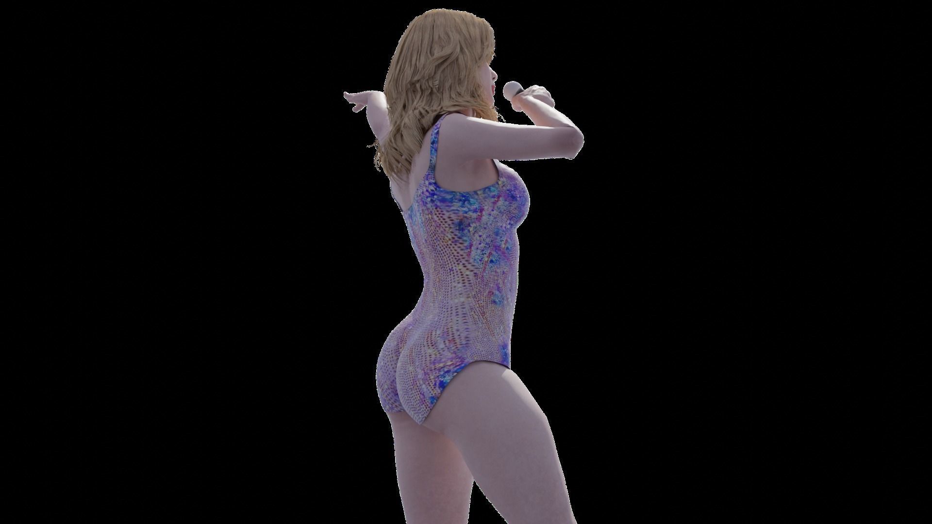 Singing laidy 3D model 3D model_10