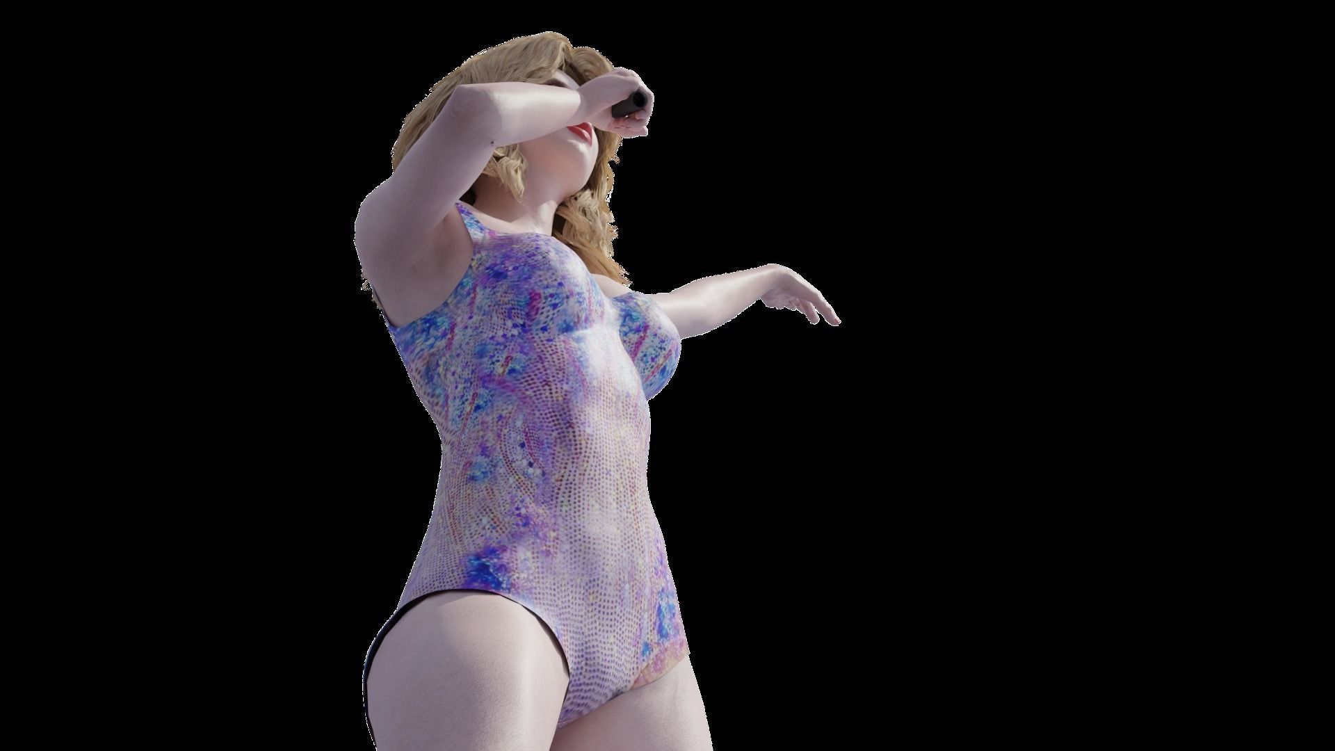 Singing laidy 3D model 3D model_3