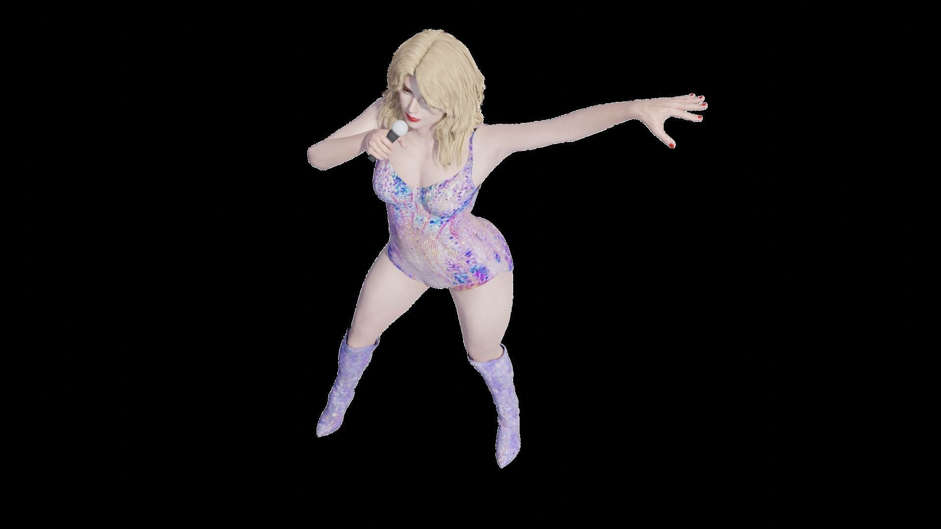 Singing laidy 3D model 3D model_5