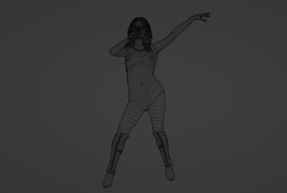 Singing laidy 3D model 3D model_14