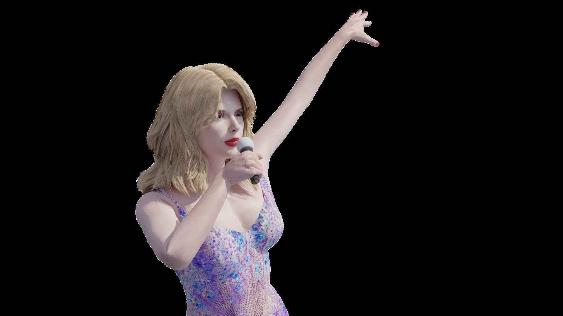 Singing laidy 3D model 3D model_4