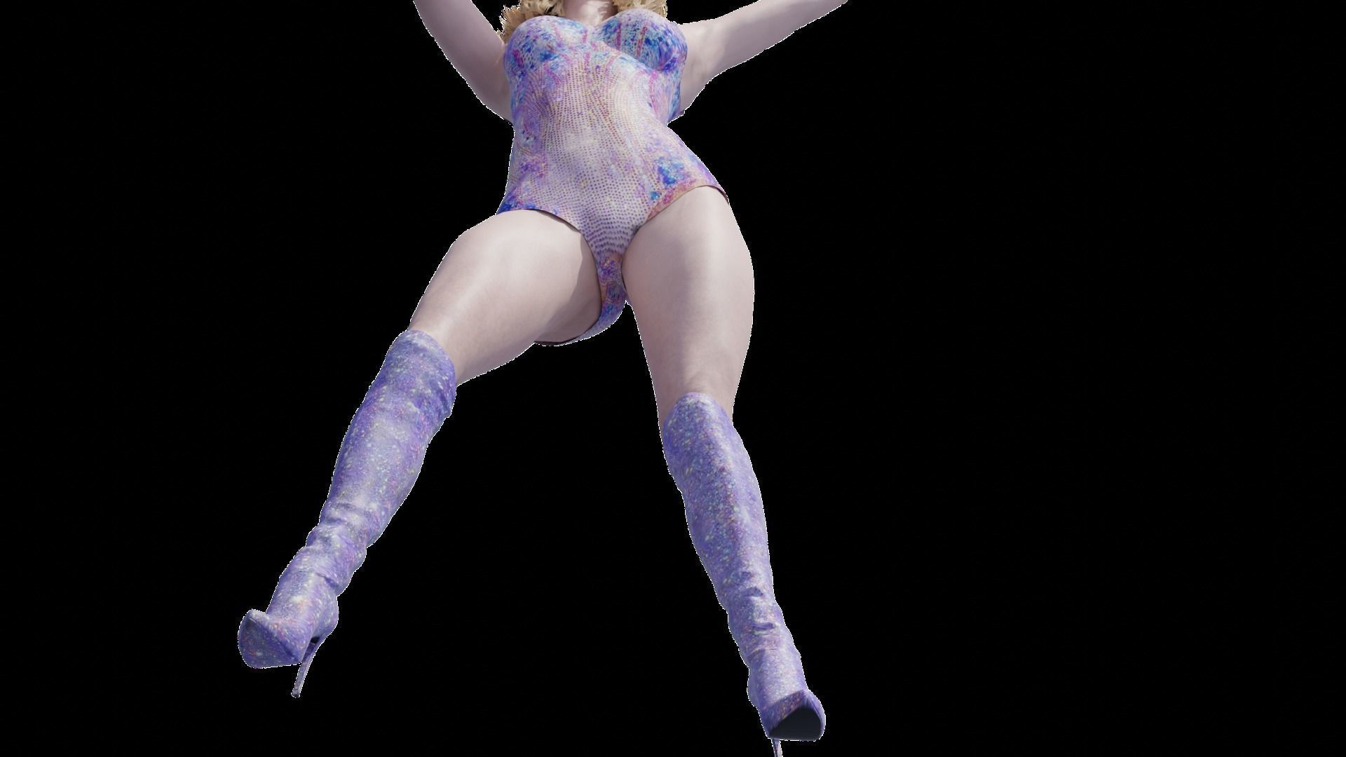 Singing laidy 3D model 3D model_11