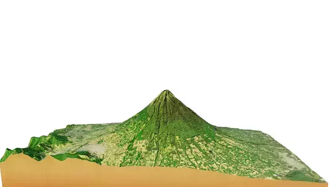 Agua Volcano 3d Terrain 3D model