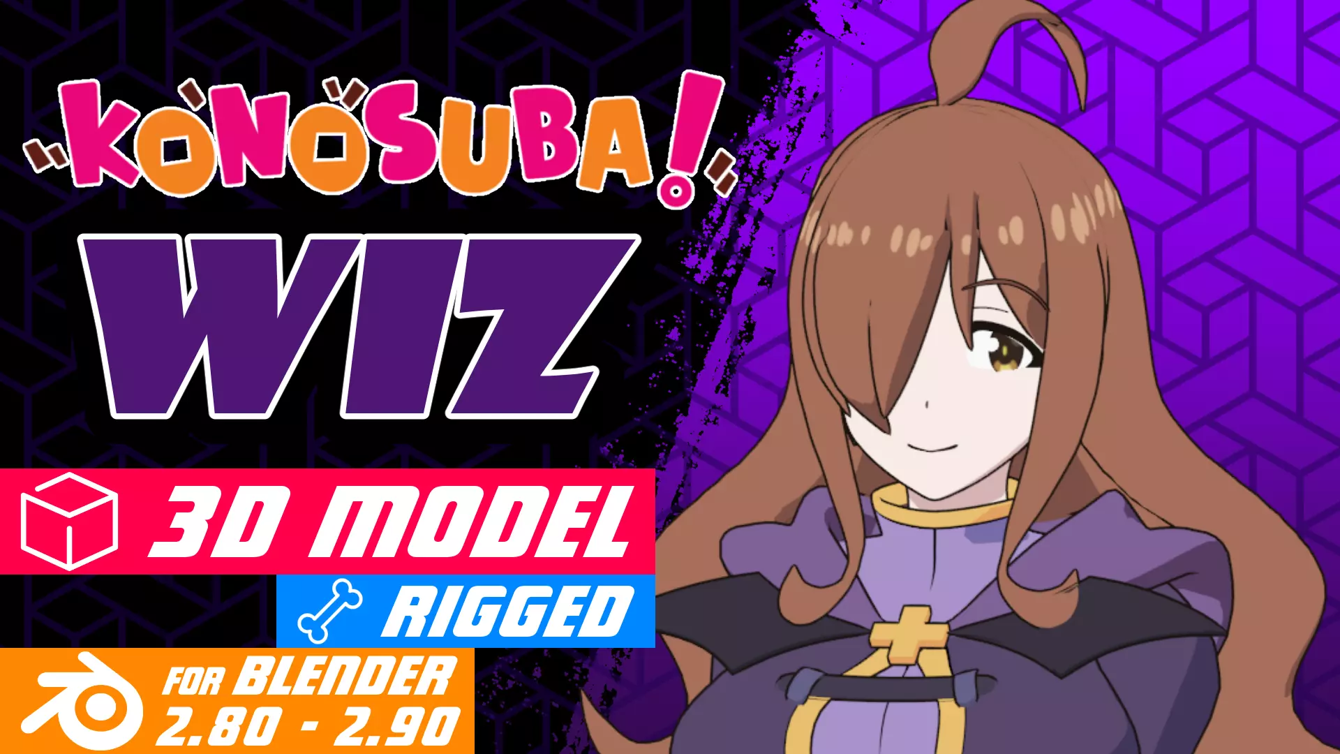 Wiz Konosuba - Model 3D Blender Low-poly 3D model_0