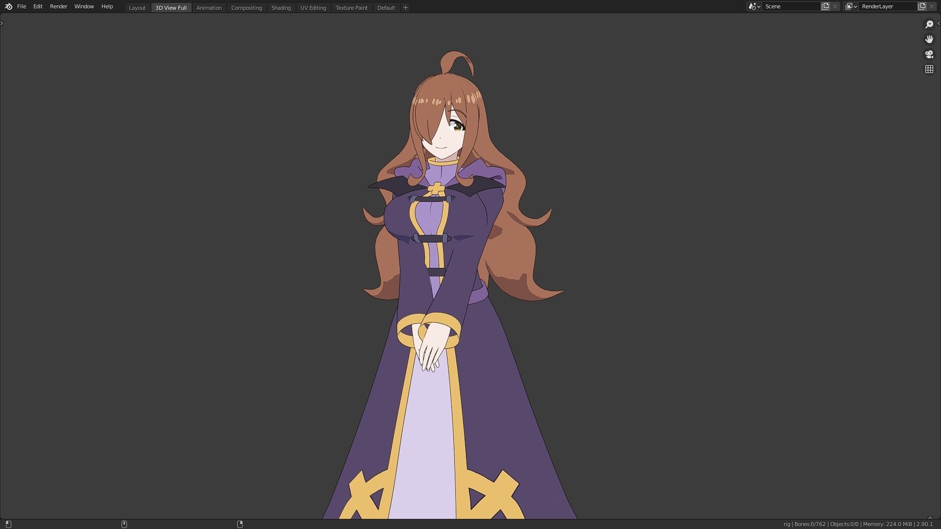 Wiz Konosuba - Model 3D Blender Low-poly 3D model_1