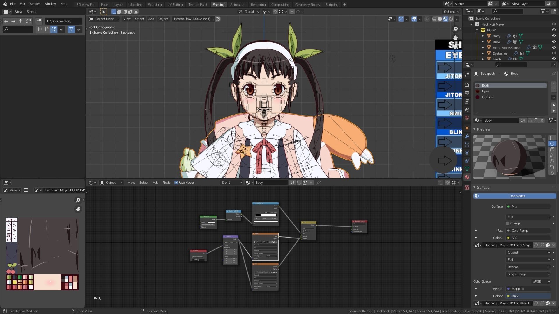 Hachikuji Mayoi - Bakemonogatari - Model 3D Blender 3D model_11
