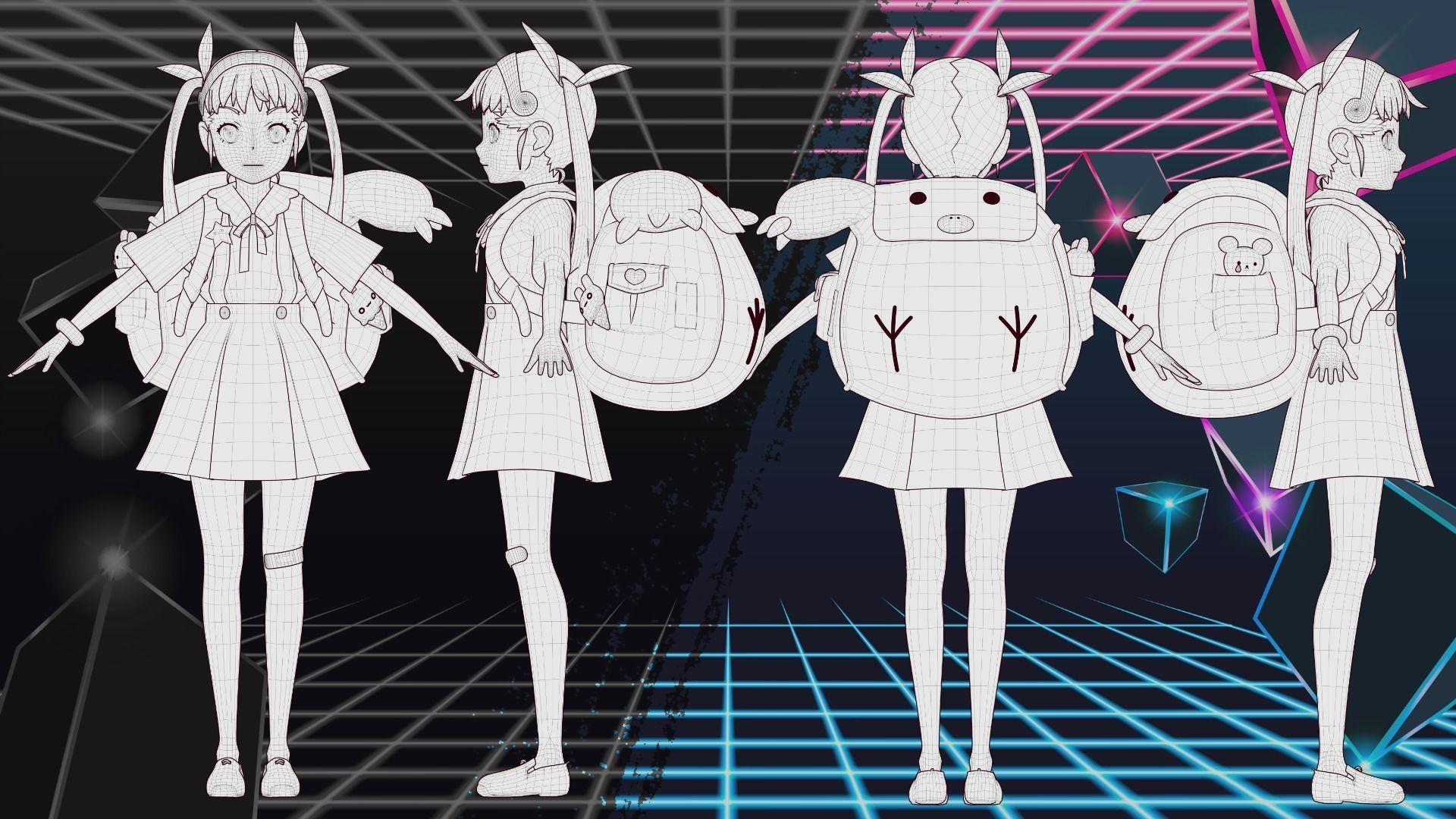 Hachikuji Mayoi - Bakemonogatari - Model 3D Blender 3D model_14