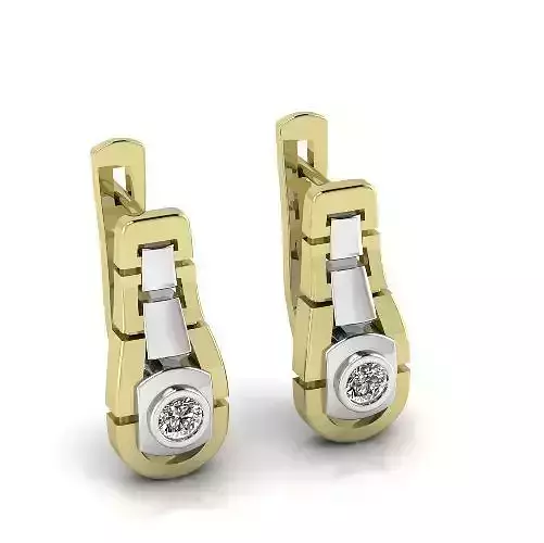 Earrings with English lock Model 3701