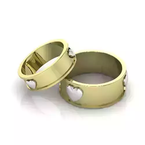Wedding rings with hearts Model 3699