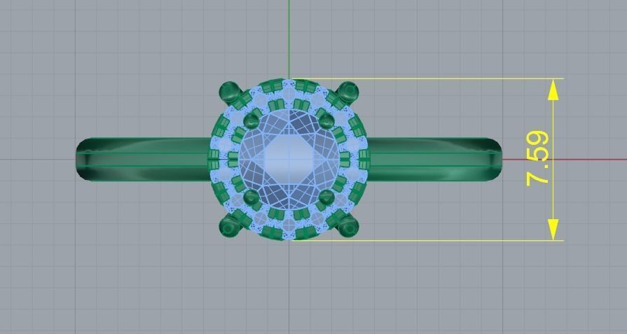 Engagement halo rings Model 3695 3D print model_7