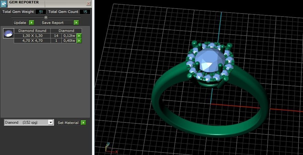 Engagement halo rings Model 3695 3D print model_10