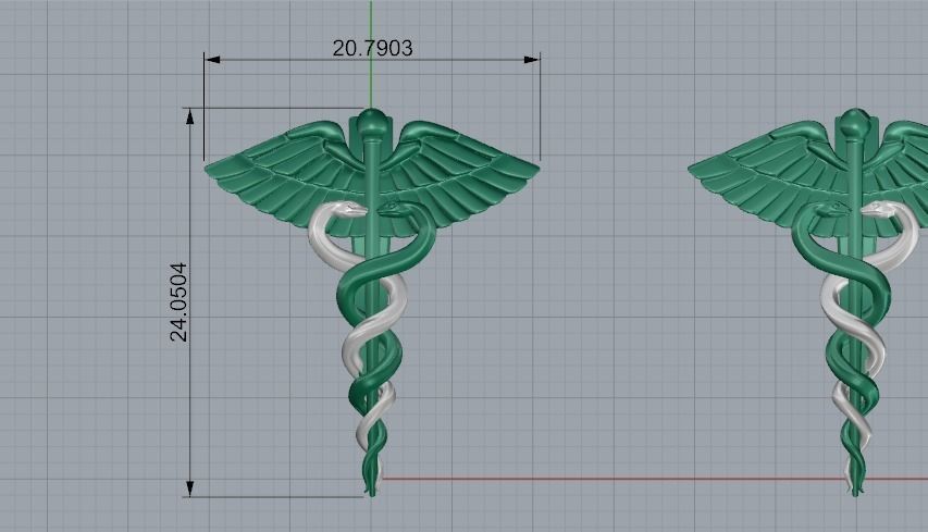 Earring caduceus Model 3690 3D print model_7