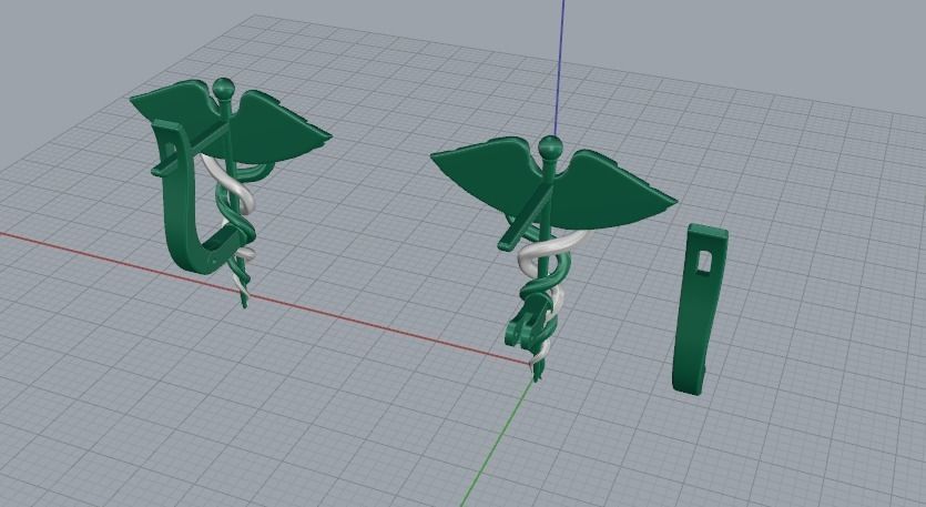 Earring caduceus Model 3690 3D print model_3
