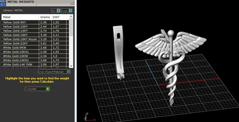 Earring caduceus Model 3690 3D print model_8