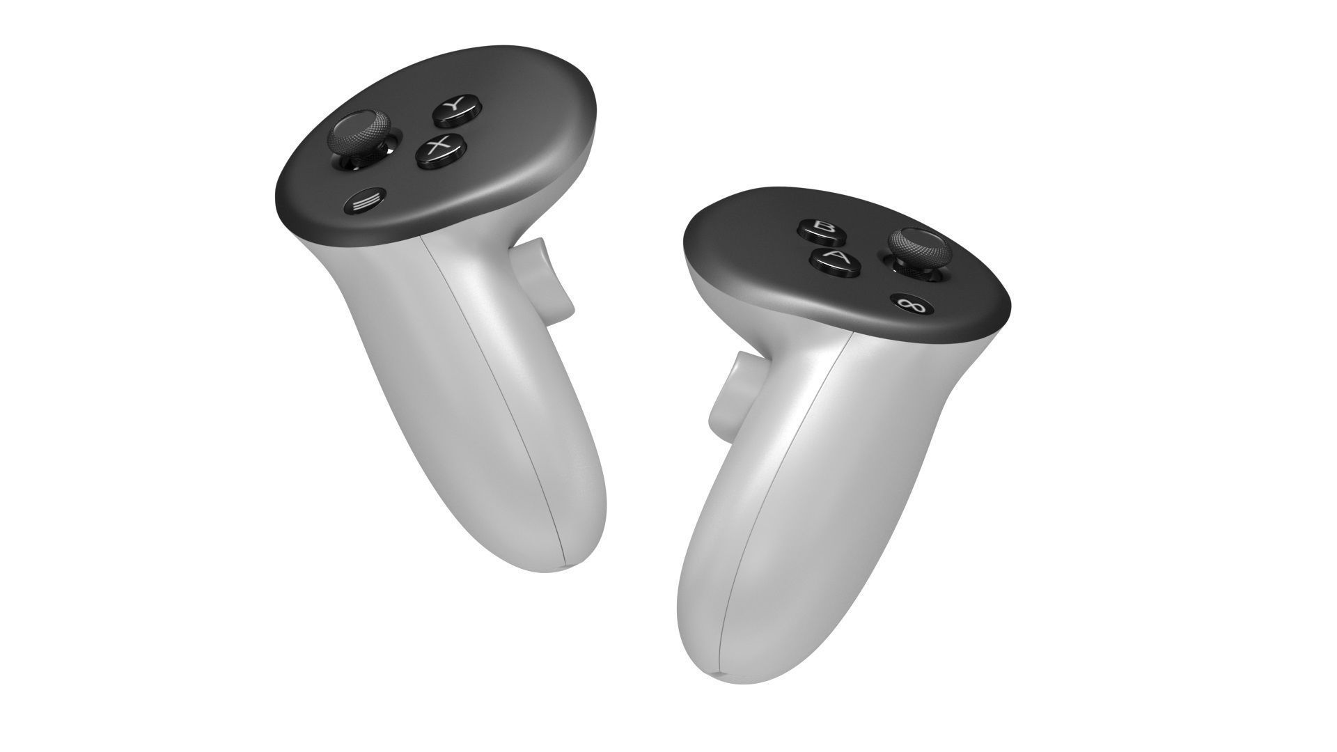 Meta Quest 3 with Controllers 3D model_2