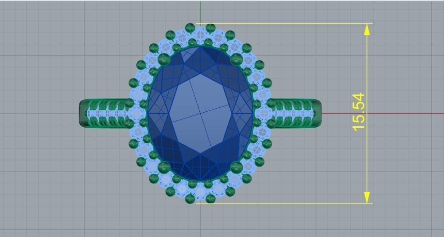 Engagement halo rings Model 3675 3D print model_8