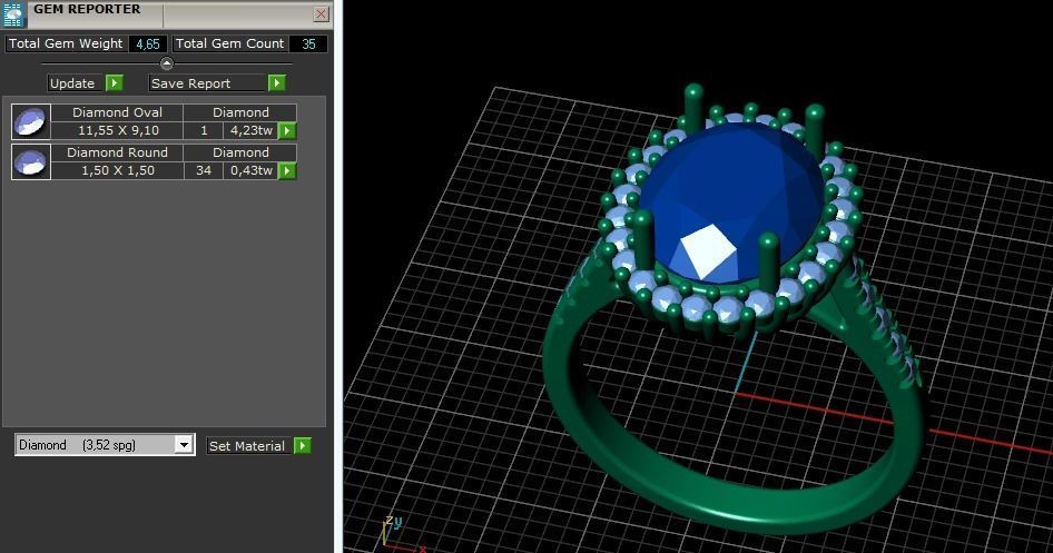 Engagement halo rings Model 3675 3D print model_10