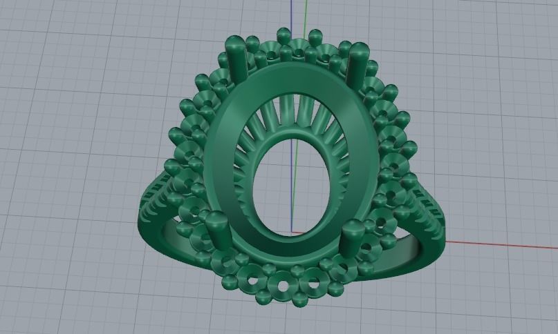 Engagement halo rings Model 3675 3D print model_2