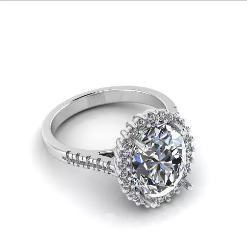 Engagement halo rings Model 3675 3D print model_0