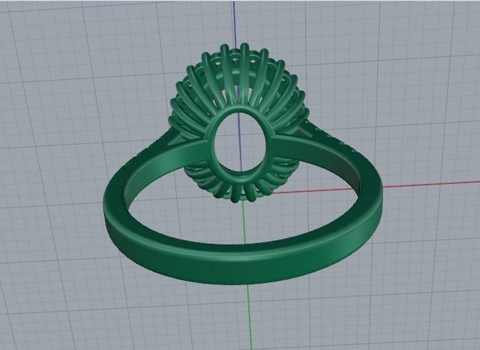 Engagement halo rings Model 3675 3D print model_5