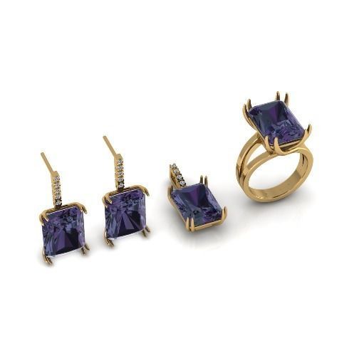 Set Earrings Pendant Ring Model 3669 3D print model_1