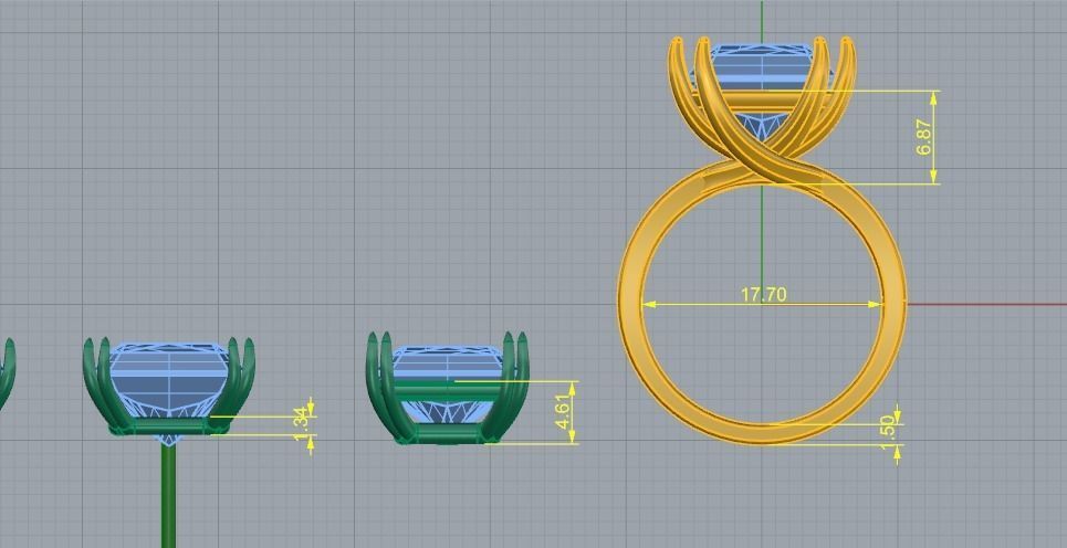 Set Earrings Pendant Ring Model 3669 3D print model_7