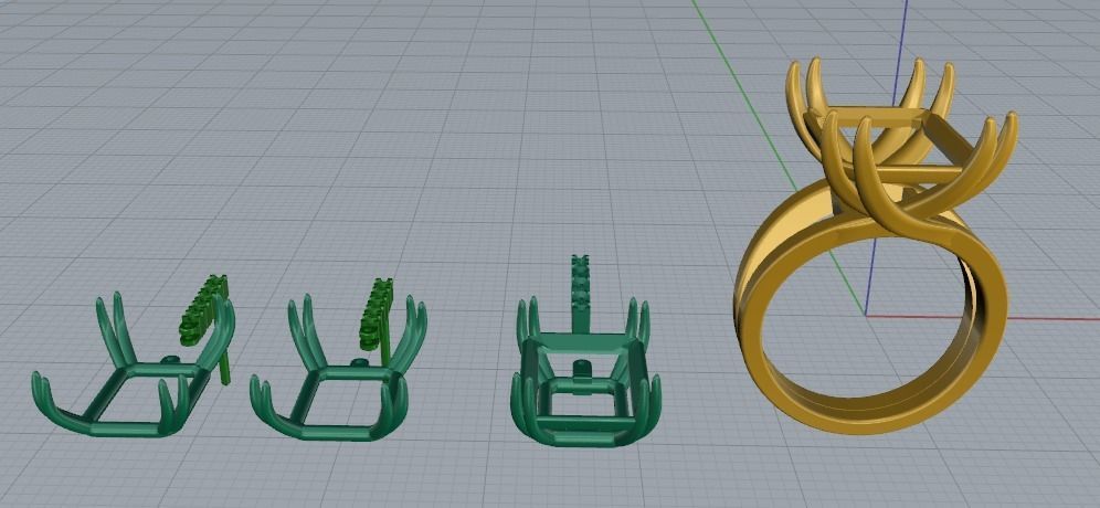 Set Earrings Pendant Ring Model 3669 3D print model_4