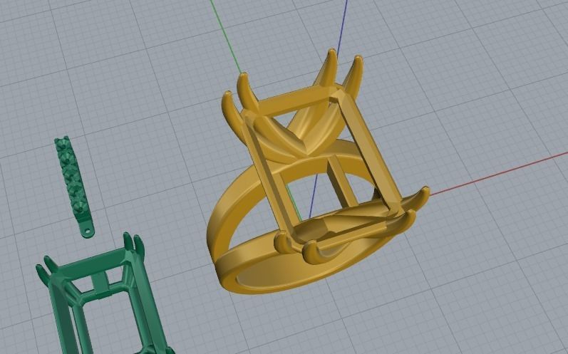 Set Earrings Pendant Ring Model 3669 3D print model_3