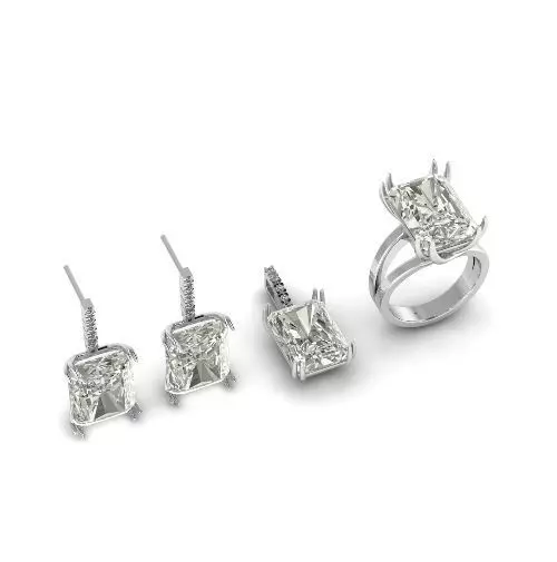 Set Earrings Pendant Ring Model 3669 3D print model_0