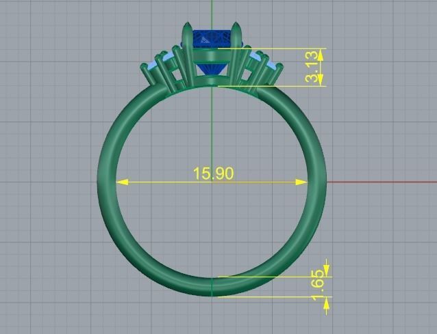 Engagement halo rings Model 3747 3D print model_6