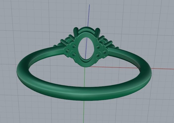 Engagement halo rings Model 3747 3D print model_5