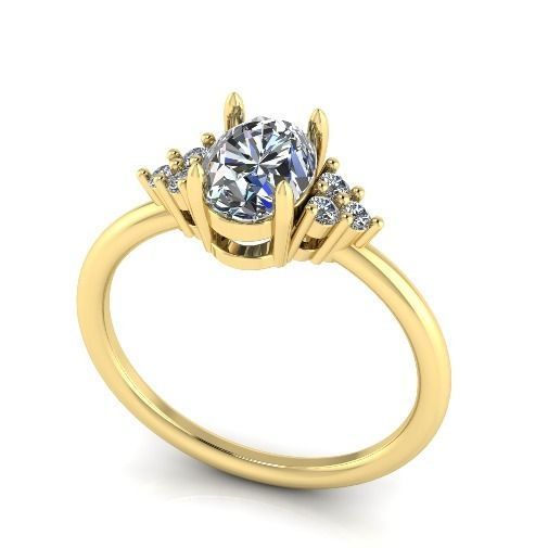Engagement halo rings Model 3747 3D print model_1