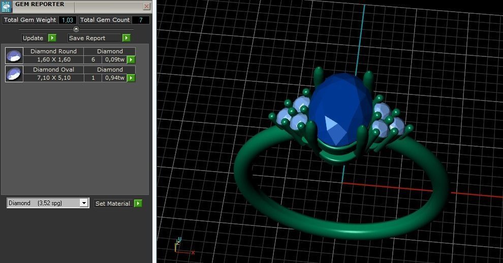 Engagement halo rings Model 3747 3D print model_9